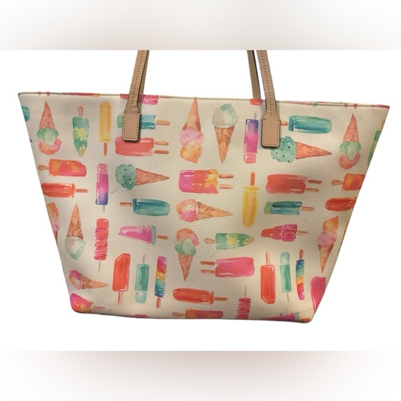 Kate Spade Colorful Ice Cream Print Tote - Picture 3 of 13